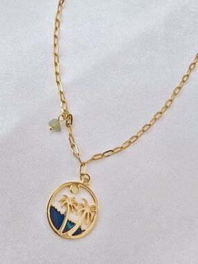 18K Gold-plated Sea Mountain Palm Tree  Necklace  -‎ Women Jewelry